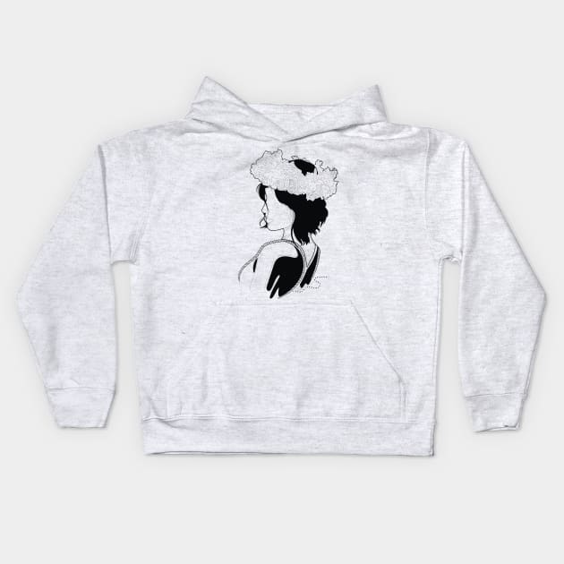 Black & white Elegant Art 27 Kids Hoodie by Frajtgorski